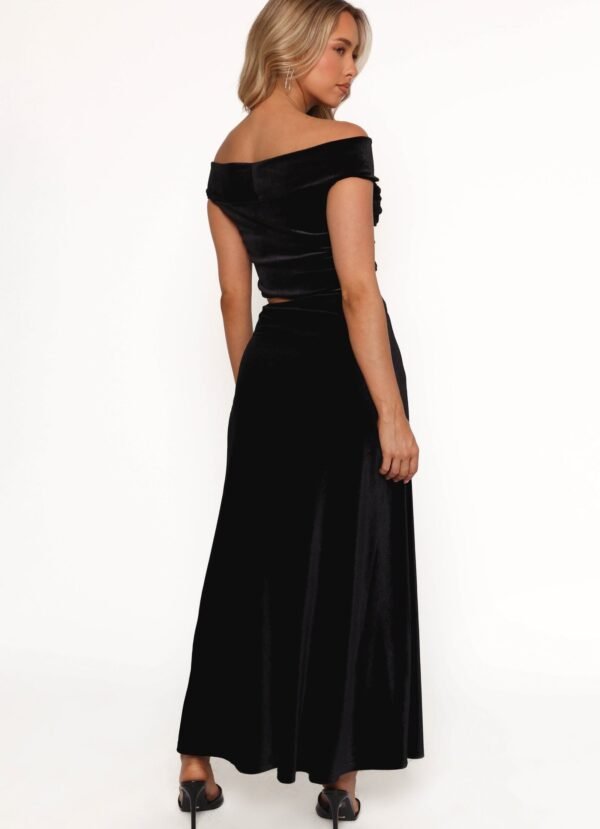Velvet Maxi Skirt - Black - Image 6