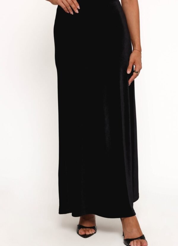 Velvet Maxi Skirt - Black - Image 4