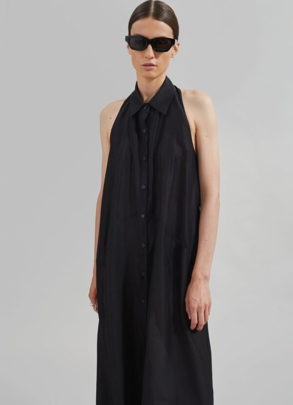 Sheer Halter Dress - Black - Image 3