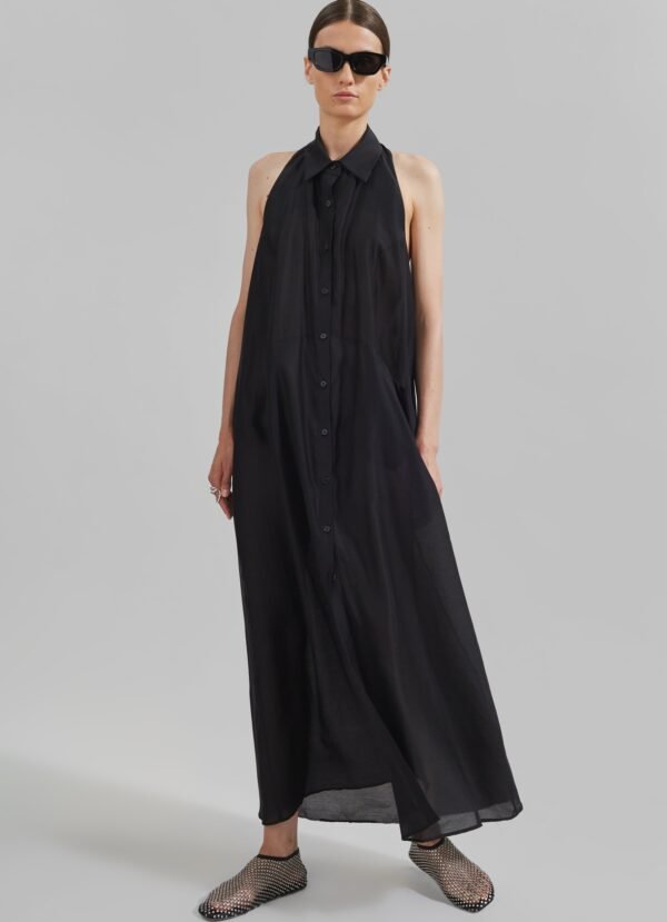 Sheer Halter Dress - Black - Image 4