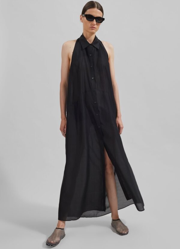 Sheer Halter Dress - Black