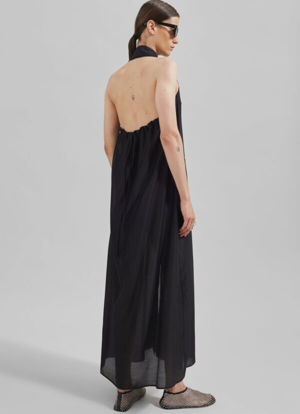 Sheer Halter Dress - Black - Image 2