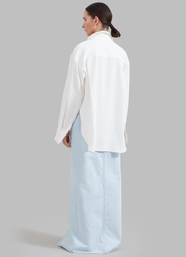 Denim Pencil Skirt - Bleached Wash - Image 8
