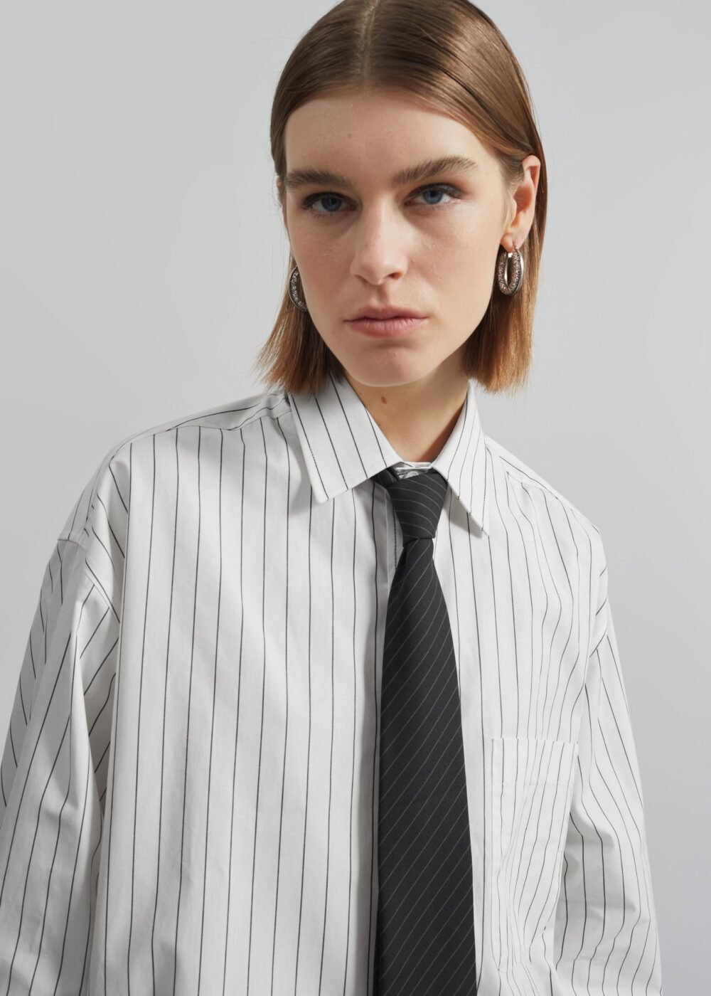 Cotton Shirt - White/Black Stripe - Image 5