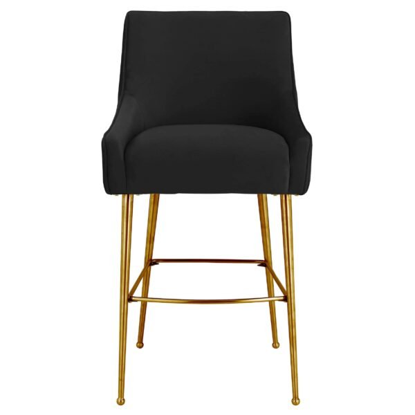 Beatrix Pleated Counter Stool, Black