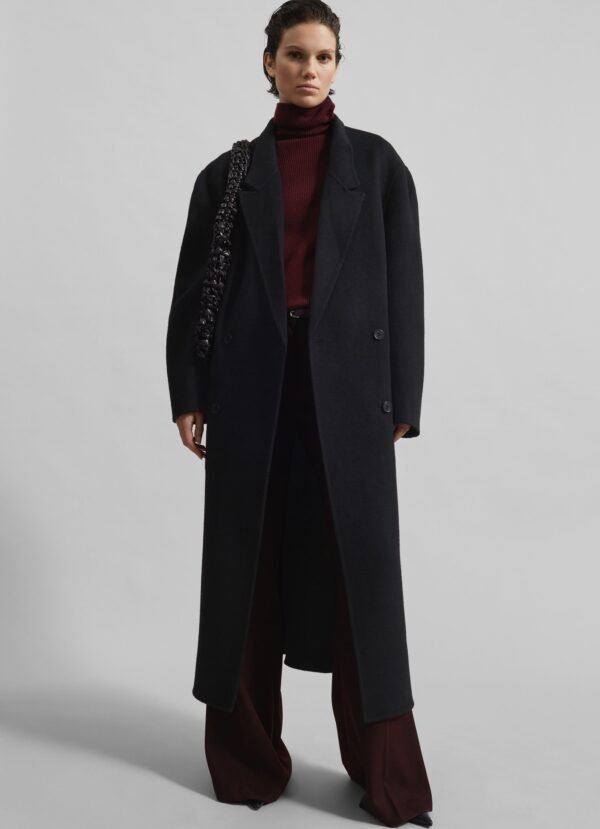 Oversized Wool Coat - Black - Image 4