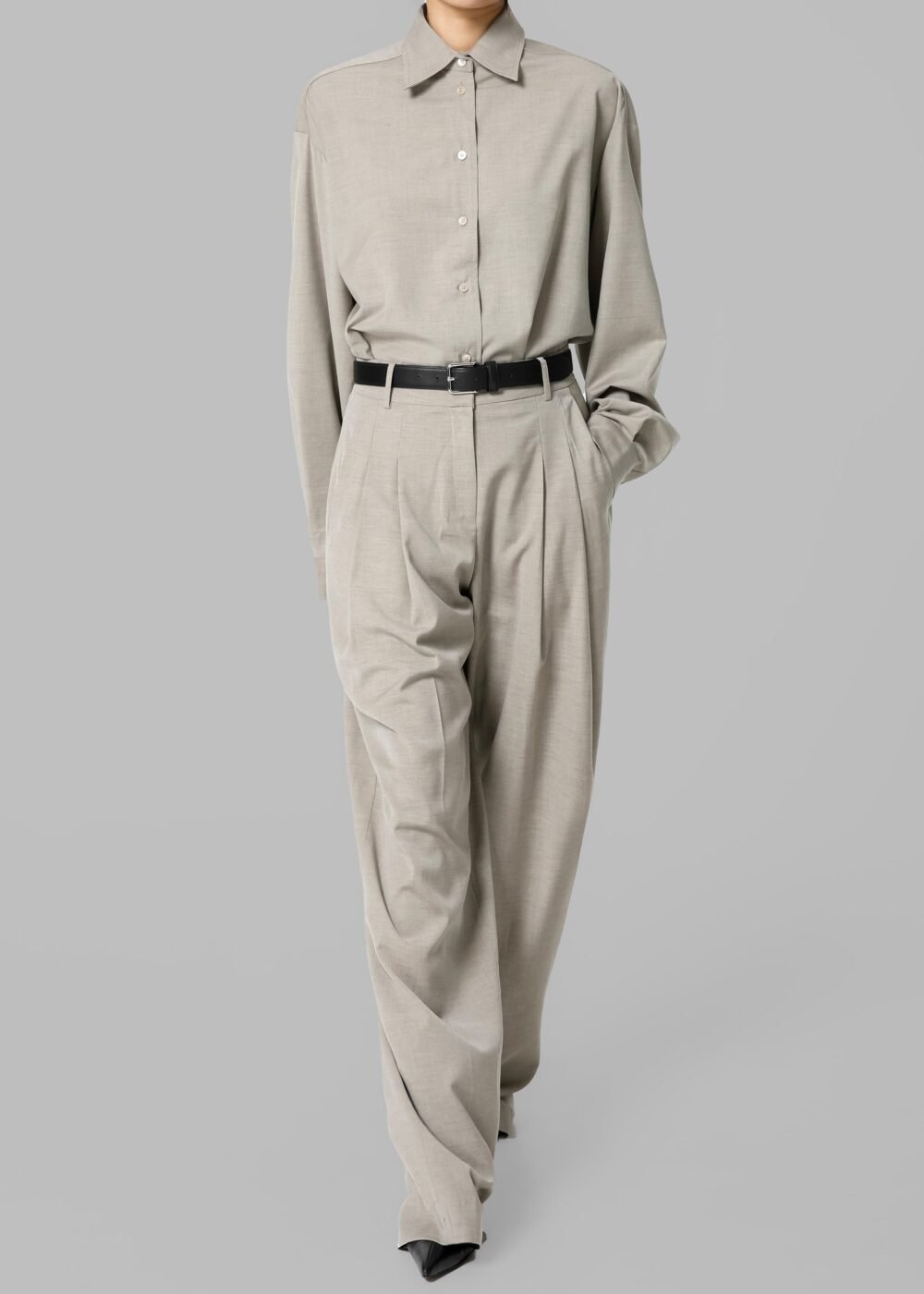Shirt - Light Taupe Melange - Image 5