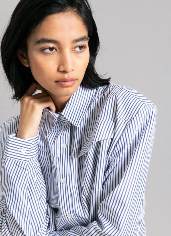 Padded Shirt - Navy Stripe - Image 2
