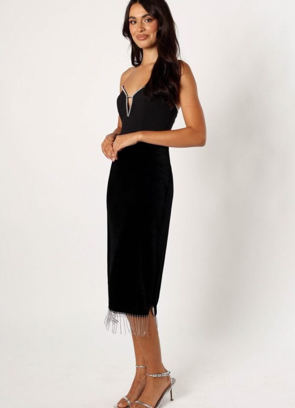 Velvet Fringe Skirt - Black - Image 3