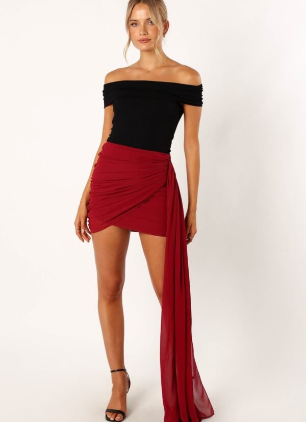 Lover Mini Skirt - Merlot - Image 2