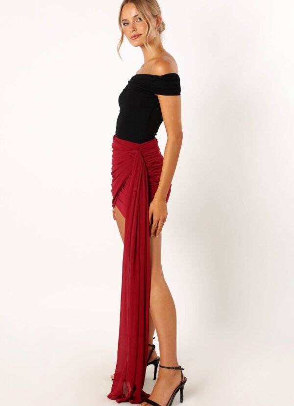 Lover Mini Skirt - Merlot - Image 3
