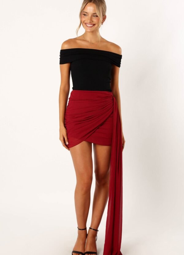 Lover Mini Skirt - Merlot - Image 6